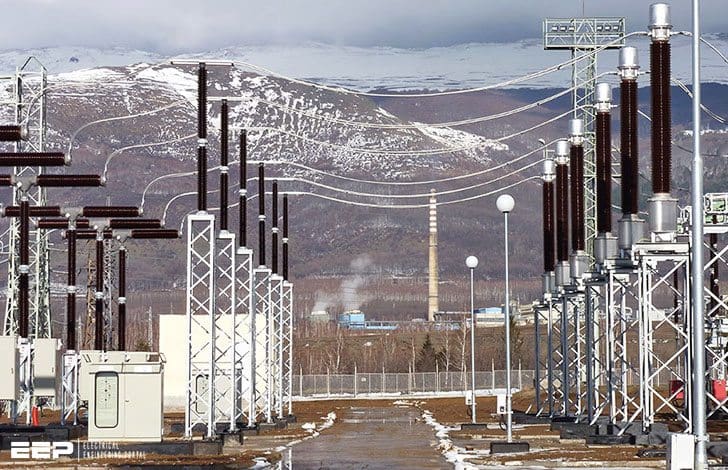 substation with a mountain in the background